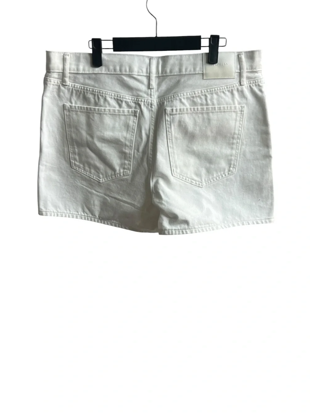 Express 14 White Denim High-Rise Shorts